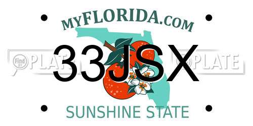 33JSX Florida License Plate