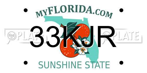 33KJR Florida License Plate