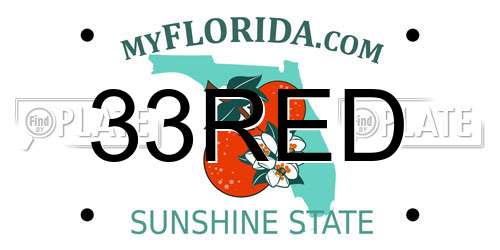 33RED Florida License Plate