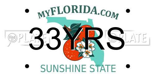 33YRS Florida License Plate