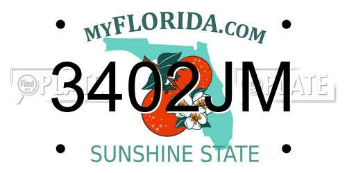 3402JM Florida License Plate
