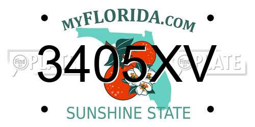 3405XV Florida License Plate