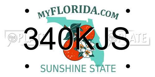 340KJS Florida License Plate