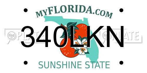 340LKN Florida License Plate