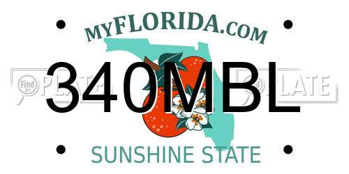 340MBL Florida License Plate