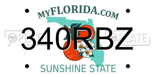 340RBZ Florida License Plate