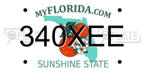 340XEE Florida License Plate