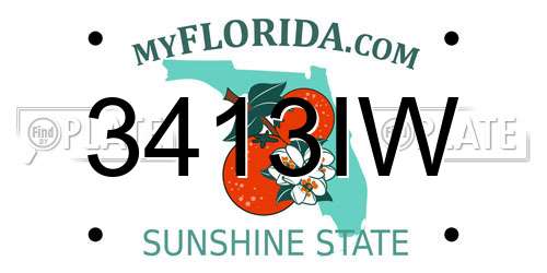 3413IW Florida License Plate