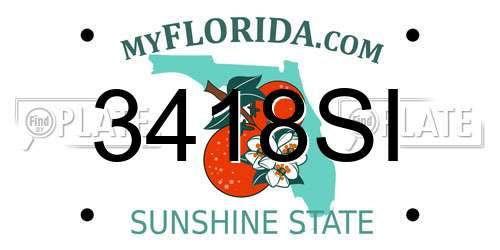 3418SI Florida License Plate