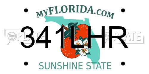 341LHR Florida License Plate