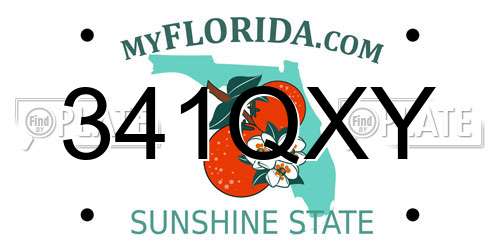 341QXY Florida License Plate