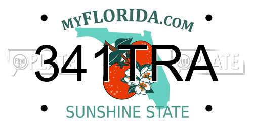 341TRA Florida License Plate