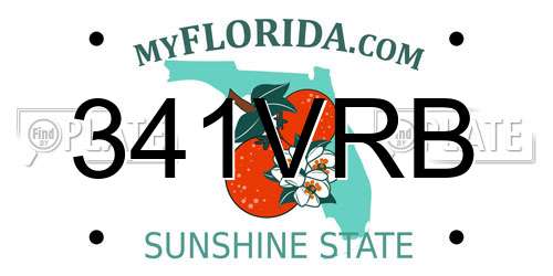 341VRB Florida License Plate