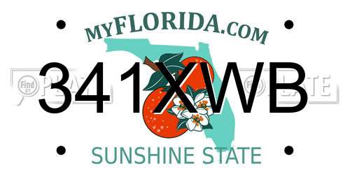341XWB Florida License Plate
