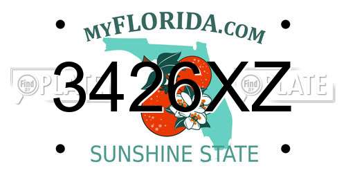 3426XZ Florida License Plate