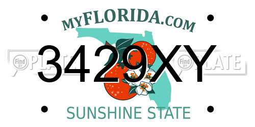 3429XY Florida License Plate