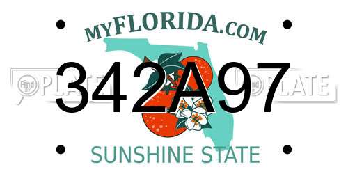 342A97 Florida License Plate