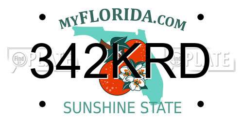 342KRD Florida License Plate