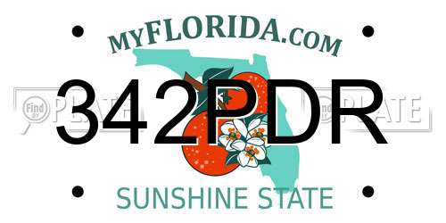 342PDR Florida License Plate