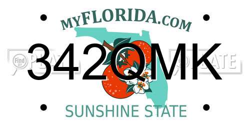 342QMK Florida License Plate