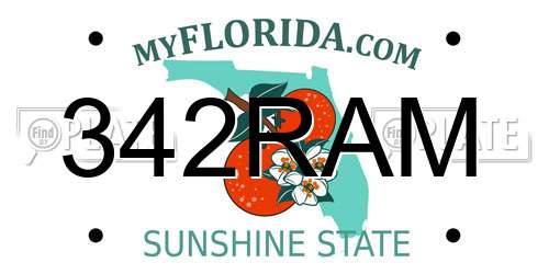 342RAM Florida License Plate