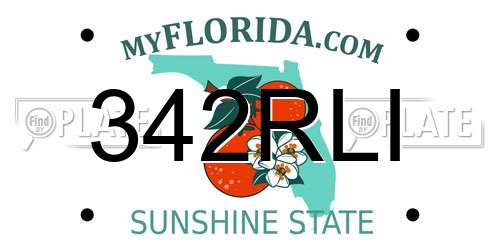 342RLI Florida License Plate
