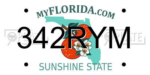 342RYM Florida License Plate