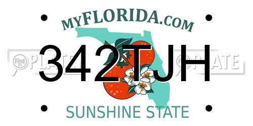342TJH Florida License Plate