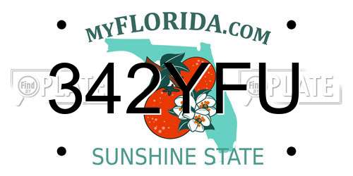 342YFU Florida License Plate