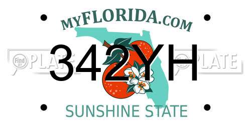 342YH Florida License Plate
