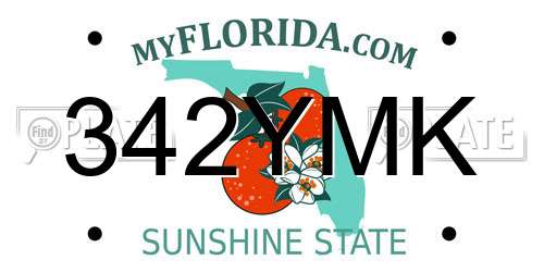 342YMK Florida License Plate