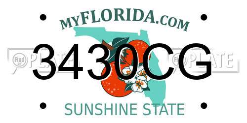 3430CG Florida License Plate