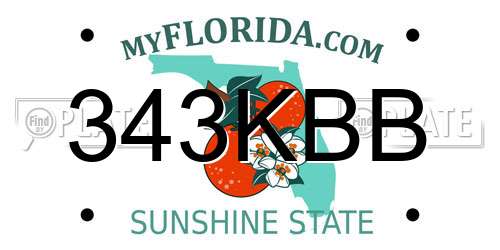 343KBB Florida License Plate