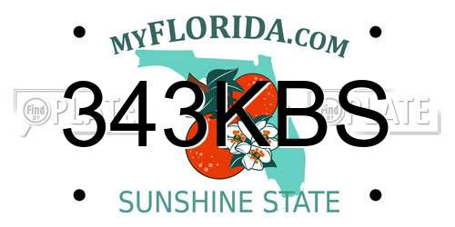 343KBS Florida License Plate
