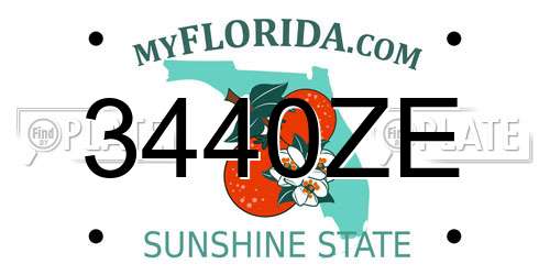 3440ZE Florida License Plate
