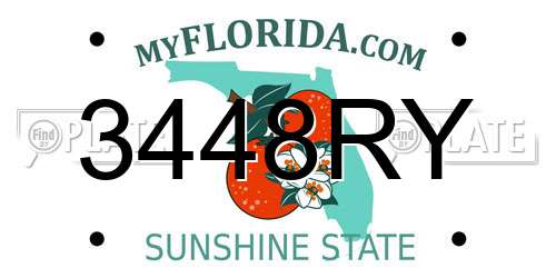 3448RY Florida License Plate