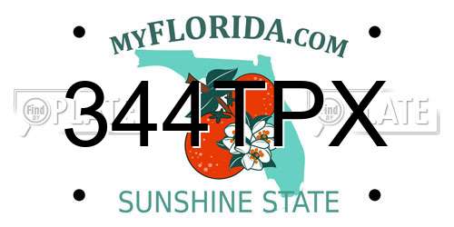 344TPX Florida License Plate