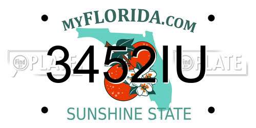 3452IU Florida License Plate