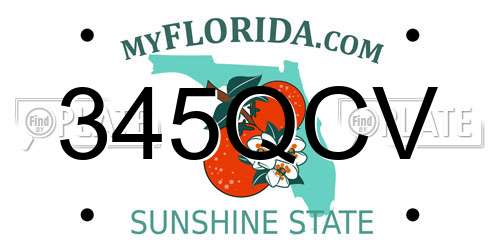 345QCV Florida License Plate