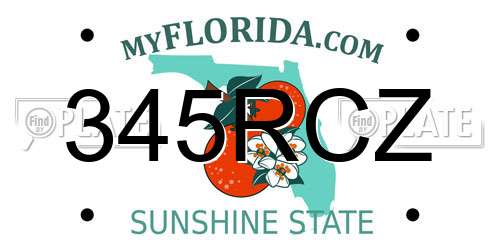 345RCZ Florida License Plate