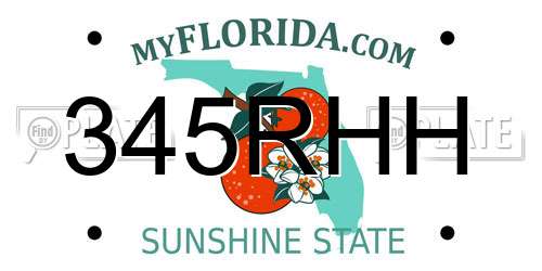 345RHH Florida License Plate