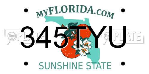 345TYU Florida License Plate