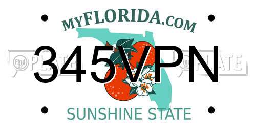 345VPN Florida License Plate