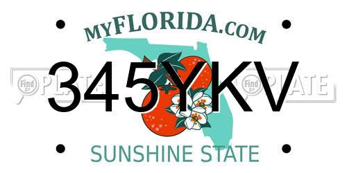 345YKV Florida License Plate