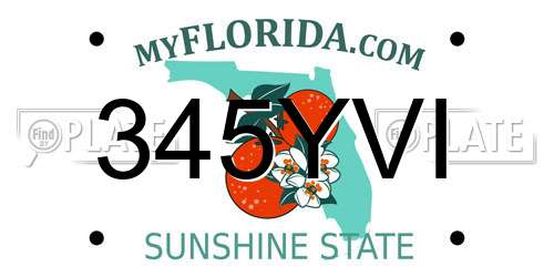 345YVI Florida License Plate