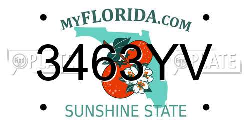 3463YV Florida License Plate