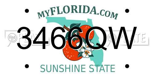 3466QW Florida License Plate