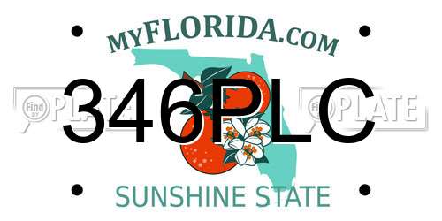 346PLC Florida License Plate