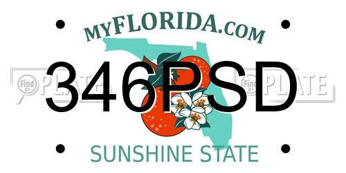 346PSD Florida License Plate