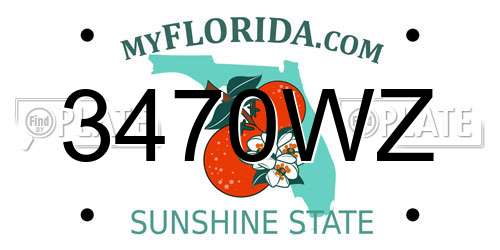 3470WZ Florida License Plate